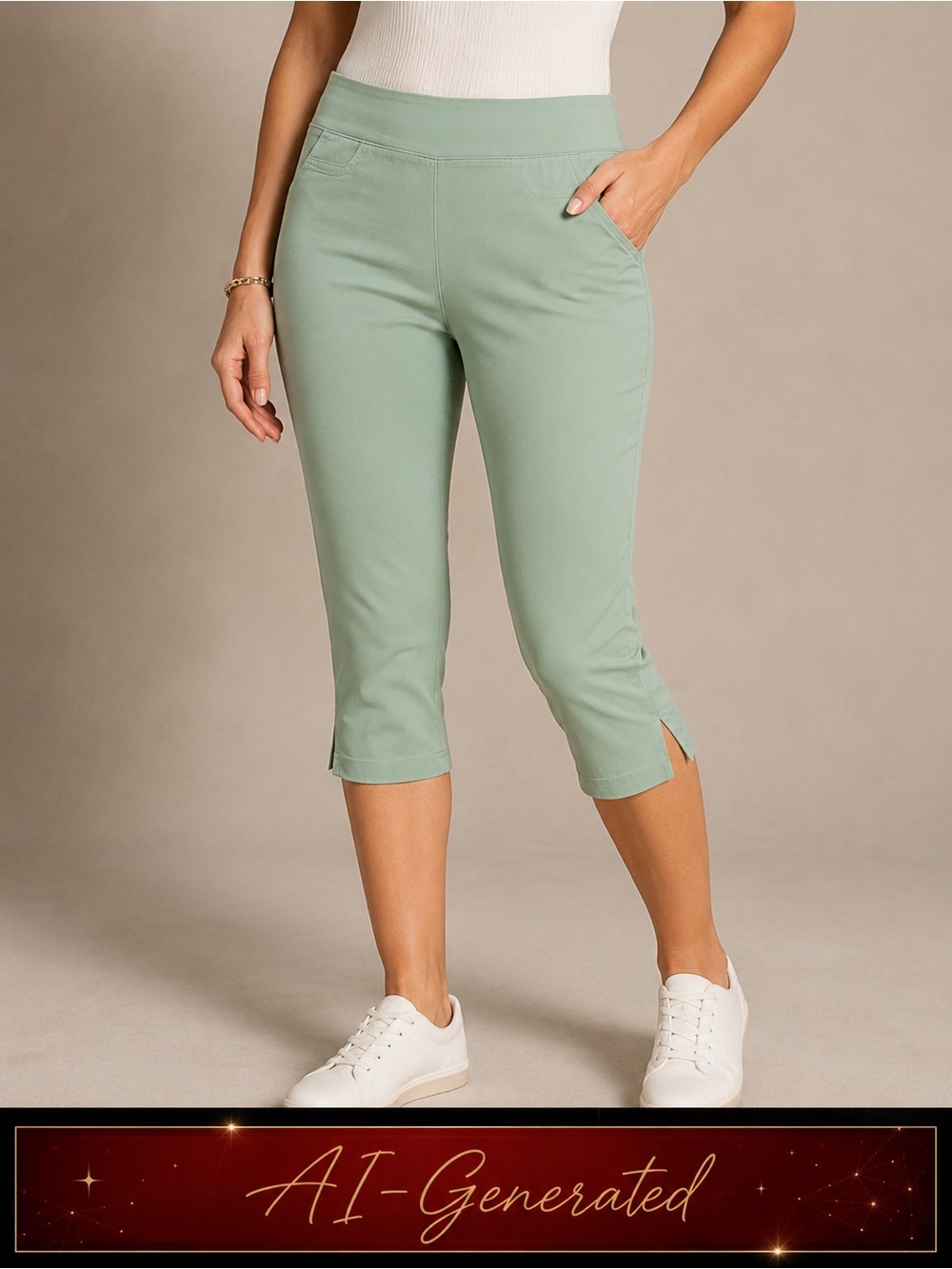 Ruby Rd. Mint Pull On Mint Green Capris Jeans